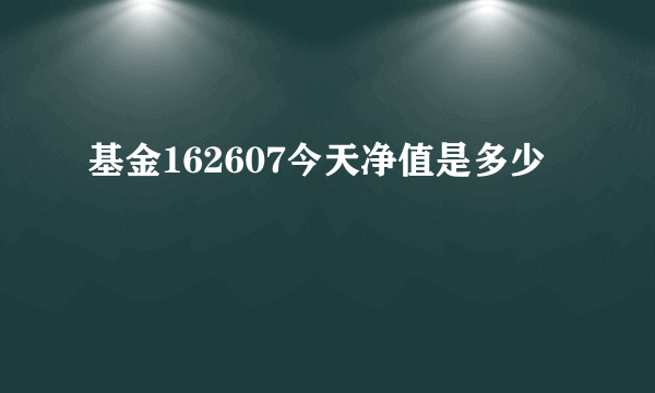 基金162607今天净值是多少