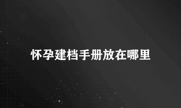 怀孕建档手册放在哪里