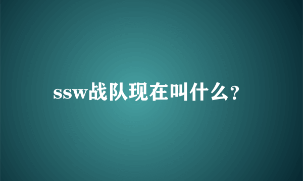 ssw战队现在叫什么？