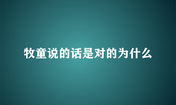 牧童说的话是对的为什么