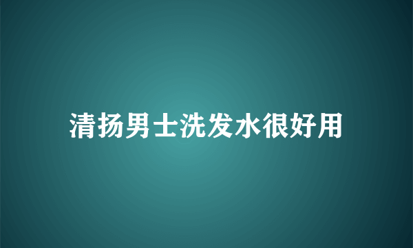 清扬男士洗发水很好用