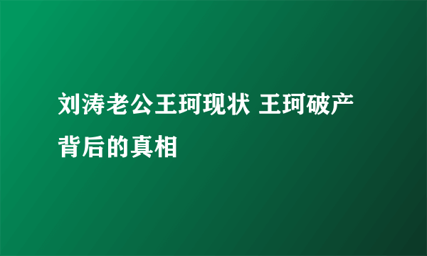 刘涛老公王珂现状 王珂破产背后的真相