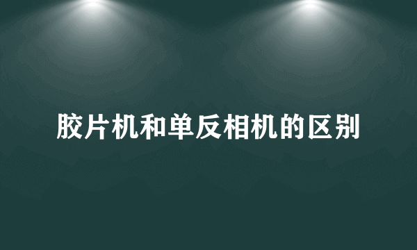 胶片机和单反相机的区别