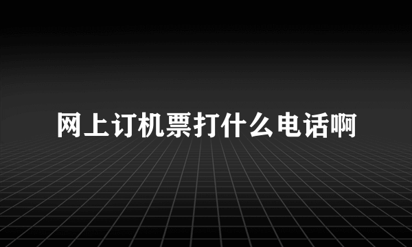 网上订机票打什么电话啊