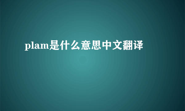 plam是什么意思中文翻译