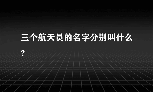 三个航天员的名字分别叫什么？