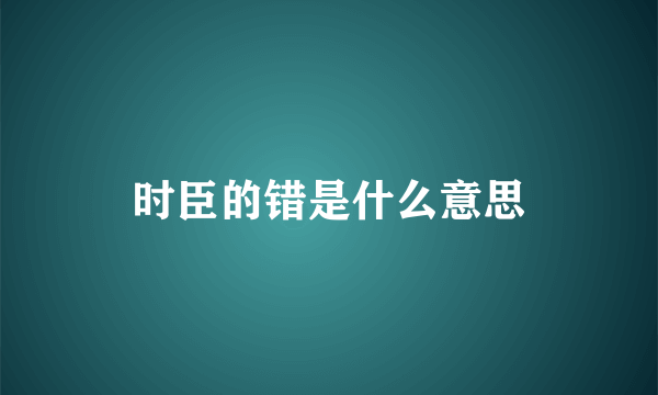 时臣的错是什么意思