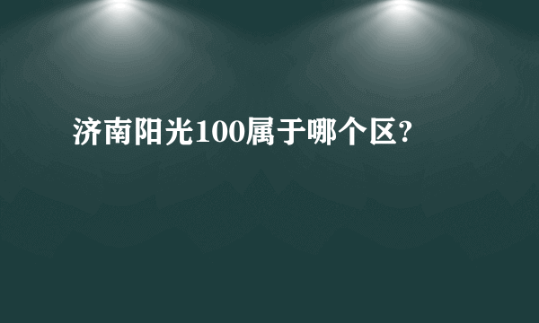 济南阳光100属于哪个区?