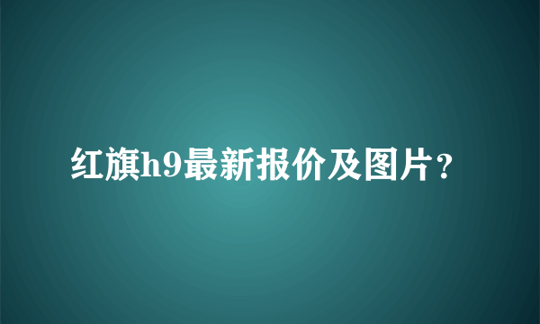 红旗h9最新报价及图片？