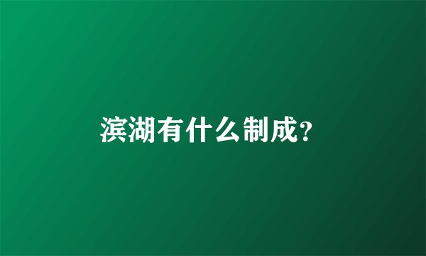 滨湖有什么制成？