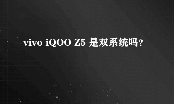 vivo iQOO Z5 是双系统吗？