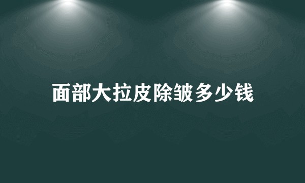 面部大拉皮除皱多少钱