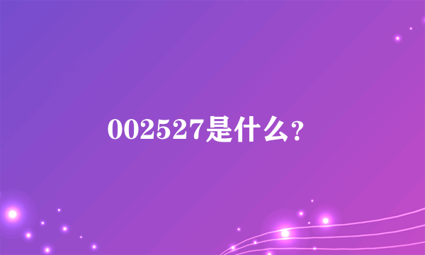 002527是什么？