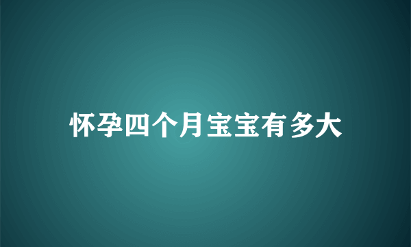 怀孕四个月宝宝有多大