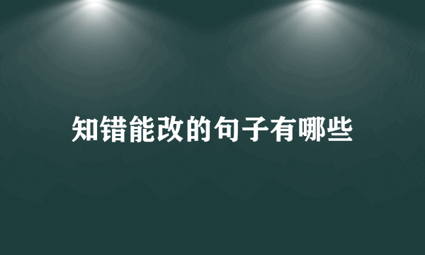 知错能改的句子有哪些