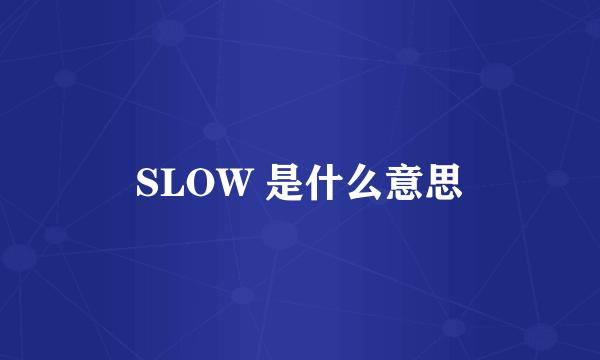 SLOW 是什么意思