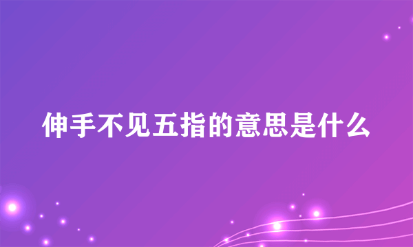 伸手不见五指的意思是什么