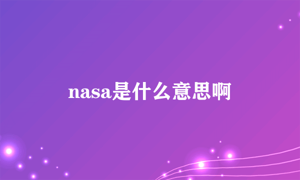 nasa是什么意思啊