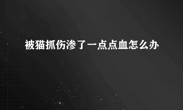 被猫抓伤渗了一点点血怎么办