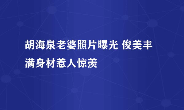 胡海泉老婆照片曝光 俊美丰满身材惹人惊羡