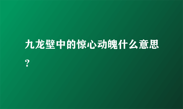 九龙壁中的惊心动魄什么意思？