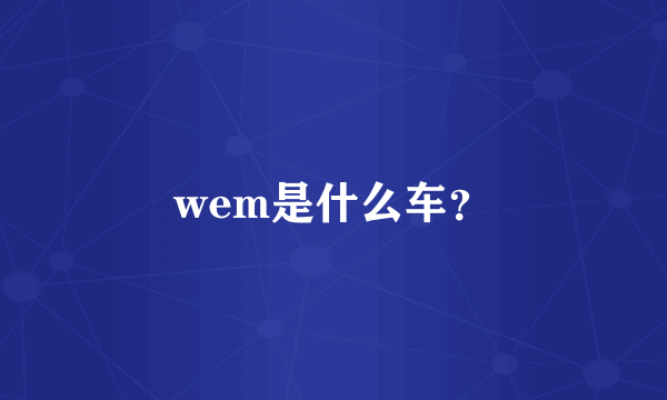 wem是什么车？