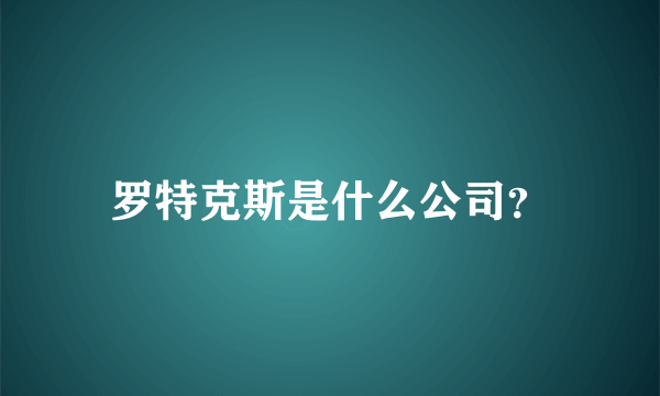 罗特克斯是什么公司？