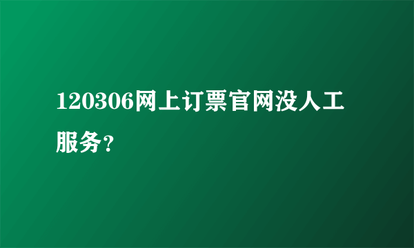 120306网上订票官网没人工服务？