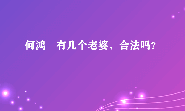 何鸿燊有几个老婆，合法吗？