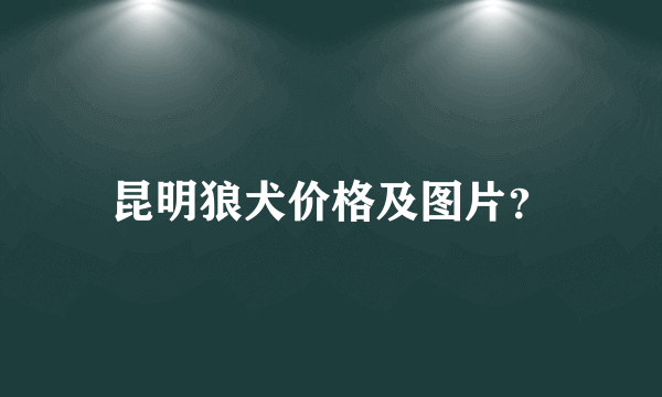 昆明狼犬价格及图片？