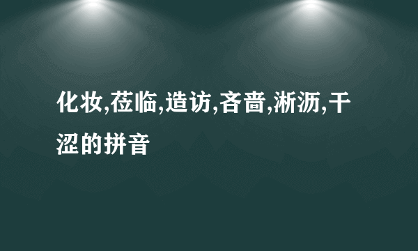 化妆,莅临,造访,吝啬,淅沥,干涩的拼音