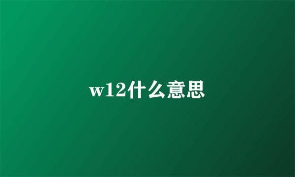 w12什么意思