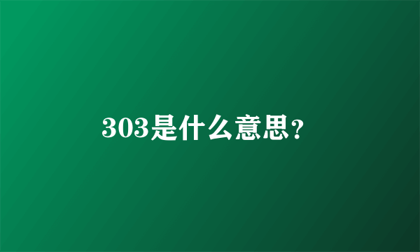 303是什么意思？