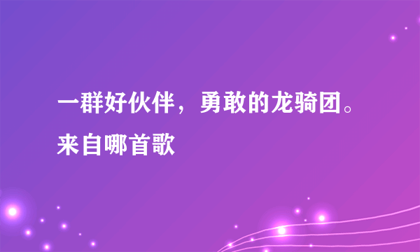 一群好伙伴，勇敢的龙骑团。来自哪首歌