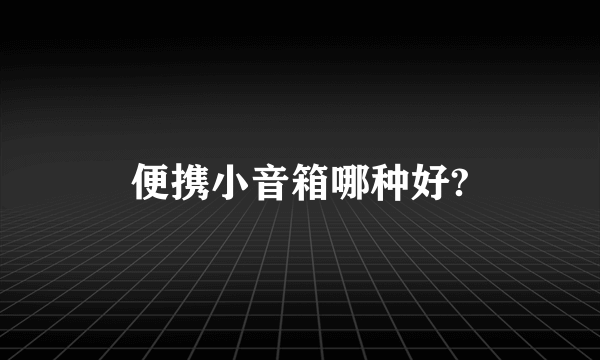 便携小音箱哪种好?