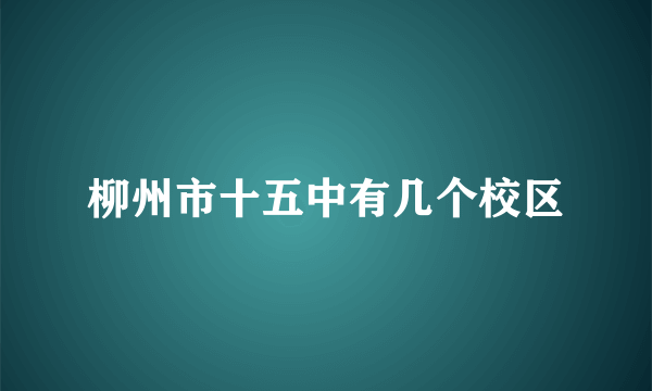 柳州市十五中有几个校区