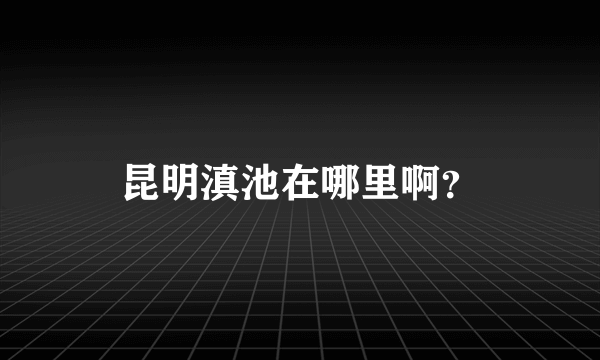 昆明滇池在哪里啊？