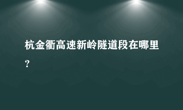 杭金衢高速新岭隧道段在哪里？