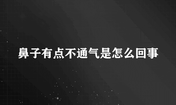 鼻子有点不通气是怎么回事