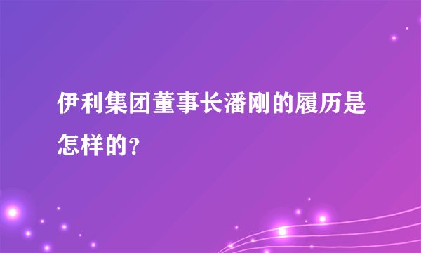 伊利集团董事长潘刚的履历是怎样的？