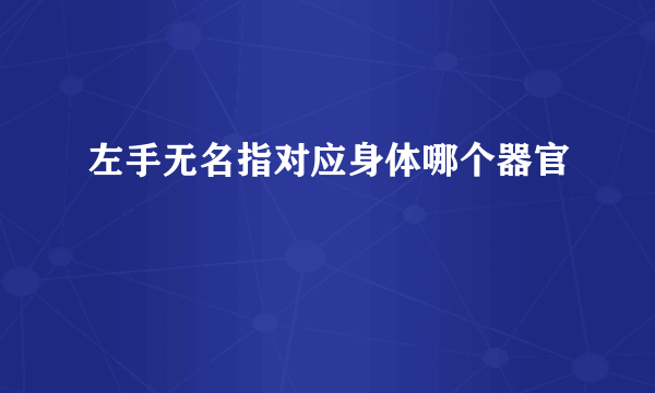 左手无名指对应身体哪个器官