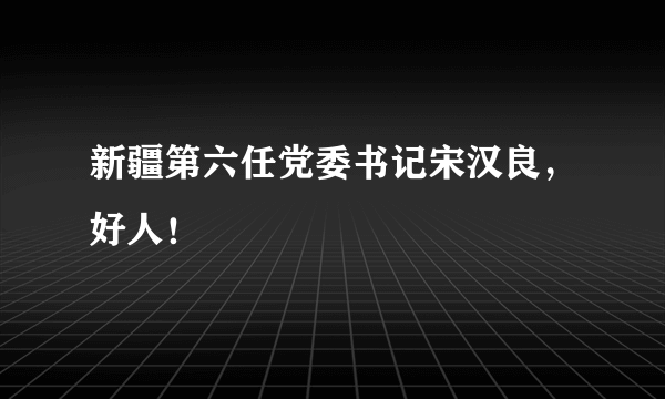 新疆第六任党委书记宋汉良，好人！