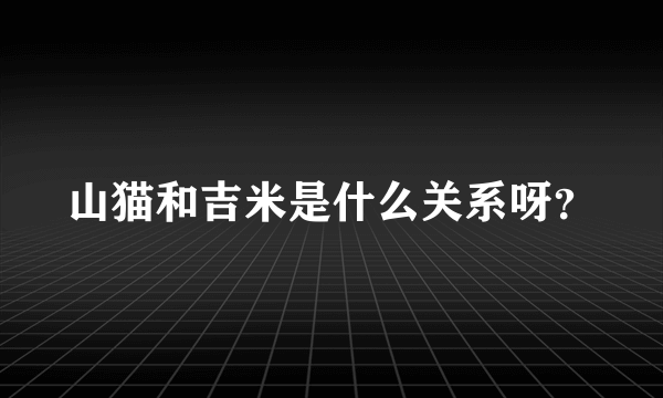 山猫和吉米是什么关系呀？