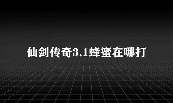 仙剑传奇3.1蜂蜜在哪打