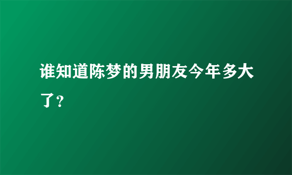 谁知道陈梦的男朋友今年多大了？