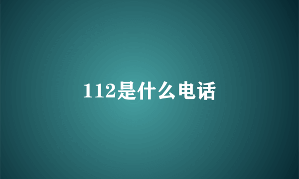 112是什么电话