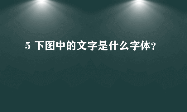 5 下图中的文字是什么字体？