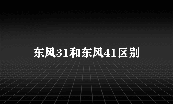 东风31和东风41区别