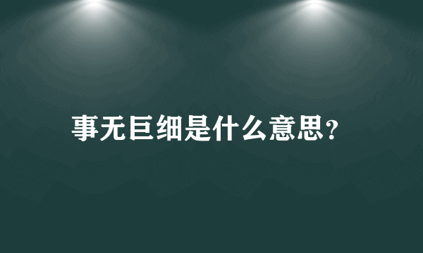 事无巨细是什么意思？