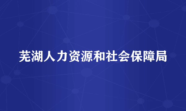 芜湖人力资源和社会保障局